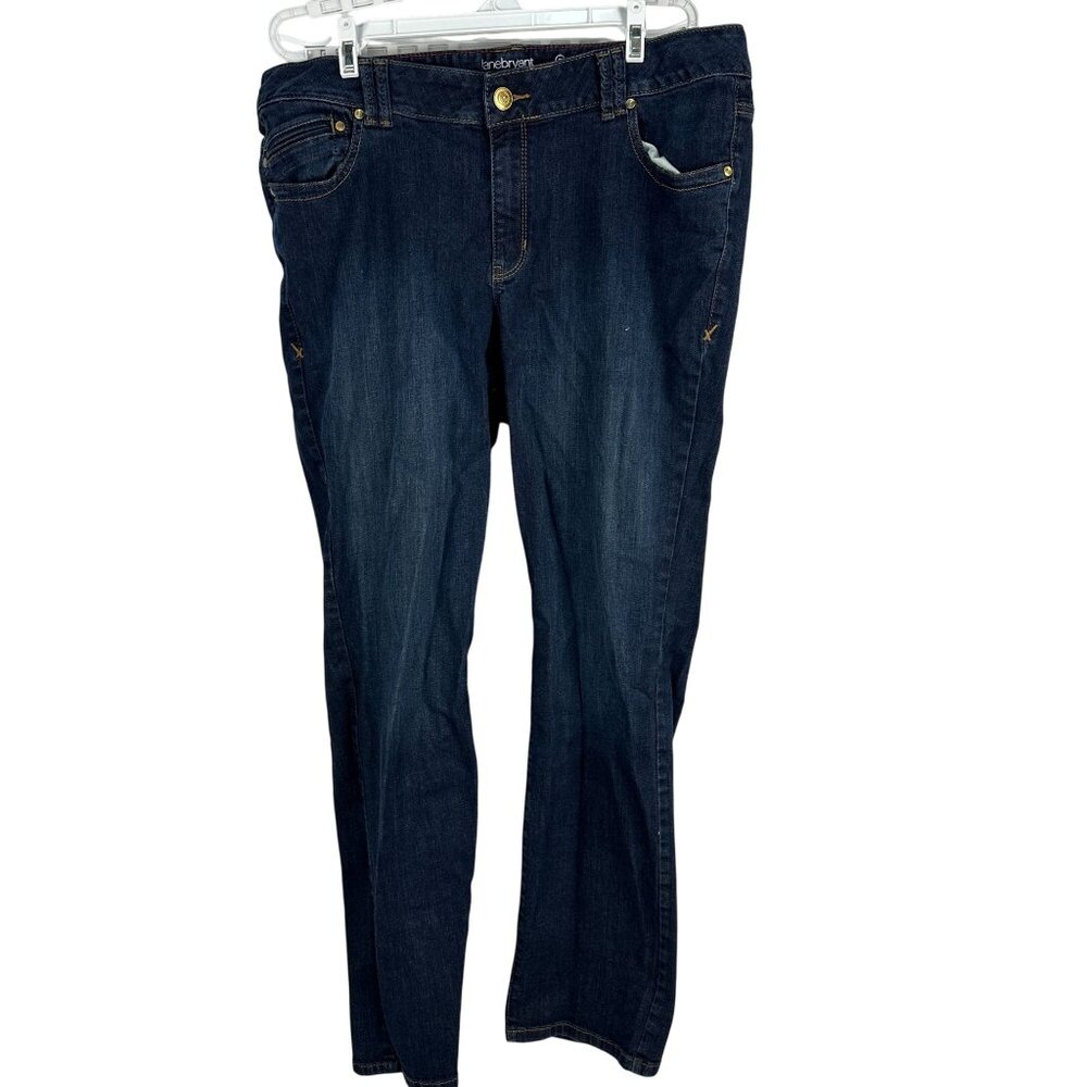 Lane Bryant Genius Fit Straight Leg Jeans Womens Size 18 Average Blue Denim
